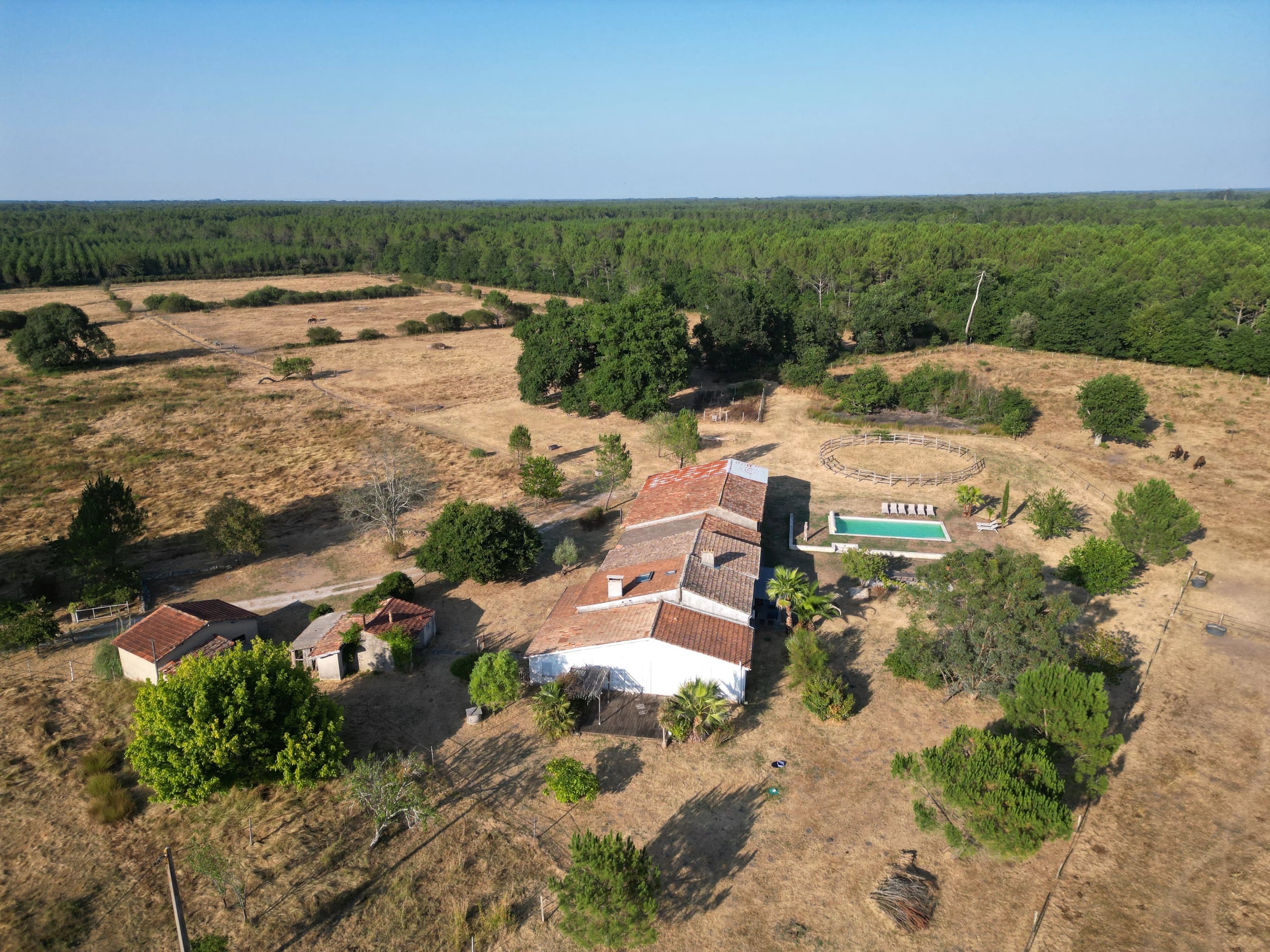 GAILLAN-EN-MÉDOC : ANCIENNE FERME DE 10 HECTARES À 7 KMS DES PLAGES OCÉANES